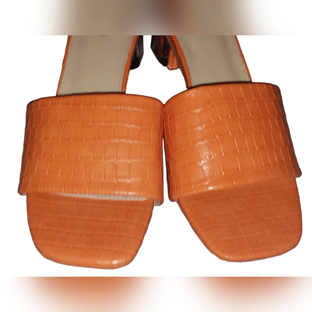 CAMSSOO BLOCK HEEL ORANGE SANDAL 👡 - Picture 4 of 6
